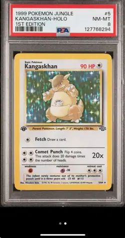 1999 Pokemon Jungle 1st Edition Kangaskhan Holo #5 PSA 8 - WOTC Vintage Holo - Image 1