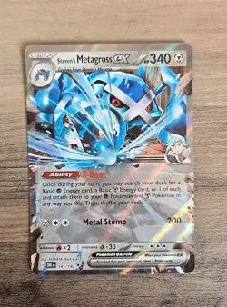 Pokemon TCG Steven's Metagross ex 145/182 Destined Rivals Double Rare NM - Image 1