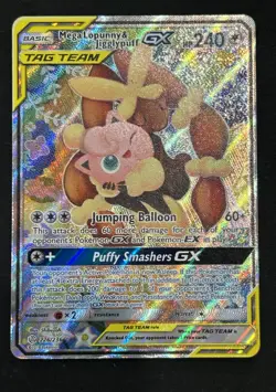 Mega Lopunny & Jigglypuff GX 226/236 Cosmic Eclipse Alt Full Art Holo Pokemon - Image 1