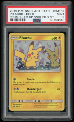 2019 POKEMON SM BLACK STAR PROMO #SM162 PIKACHU PSA 9 - Image 1