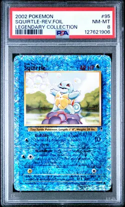 2002 POKEMON LEGEND COLL #95 SQUIRTLE-REVERSE FOIL PSA 8 - Image 1