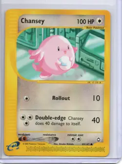 Pokemon Aquapolis Chansey #069/147 Common Vintage E-Reader - Image 1