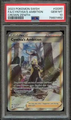 Cynthia's Ambition #GG60 - Pokemon Crown Zenith Galarian Gallery - PSA 10 - Image 1