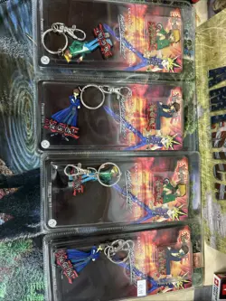 Yu-Gi-Oh Collectible Trading Pin & Key Tag Chain 2 Characters Vintage New - Image 1