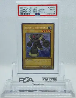YUGIOH EHC2-EN002 ELEMENTAL HERO CLAYMAN SECRET RARE HOLO PSA 9 MINT #43164234 - Image 2