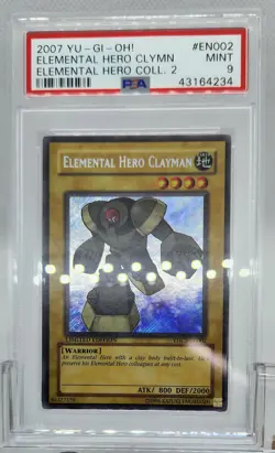 YUGIOH EHC2-EN002 ELEMENTAL HERO CLAYMAN SECRET RARE HOLO PSA 9 MINT #43164234 - Image 4
