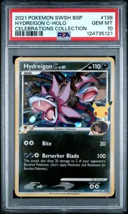 2021 Pokemon Celebrations Hydreigon C Holo Black Star Promo Card #SWSH138 PSA 10 - Image 1