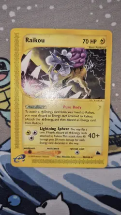 Skyridge Raikou Card 28/144 Regular Edition Lightly Played LP Pokemon WOTC - Image 1