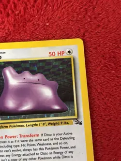 Ditto 3/62 Fossil Holo Wotc Pokemon Card Vintage Played - Image 2