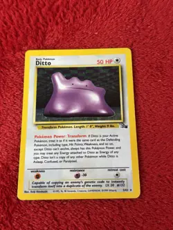 Ditto 3/62 Fossil Holo Wotc Pokemon Card Vintage Played - Image 5