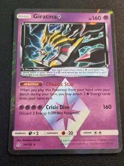 Pokemon PRISM STAR Card Giratina 58/156 Sun & Moon Ultra Prism TCG - Image 1
