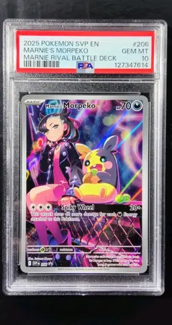 PSA 10 Marnie’s Morpeko Black Star Promo 206 Pokemon Card - Image 1