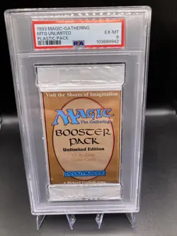 1993 MAGIC THE GATHERING UNLIMITED PLASTIC PACK MTG UNLIMITED PSA 6 - Image 1