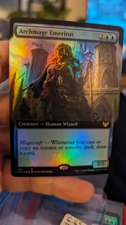 1X Archmage Emeritus FOIL Extended Art NM - Strixhaven STX Magic MTG x1 - Image 1