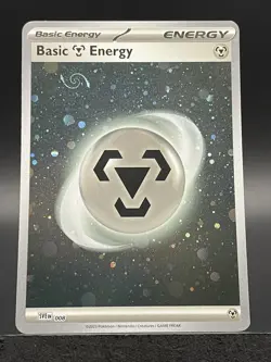 Pokemon 151 Metal Energy HD Holo Variant With Mew Tail Swirl - Image 1