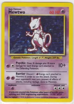 1999 Pokemon TCG Mewtwo Base Set • 10/102 LP Holofoil - Image 1