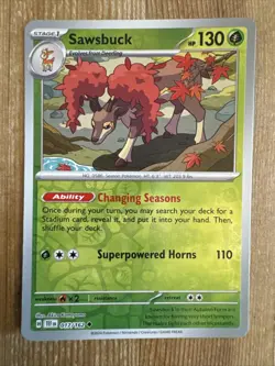 Pokemon TCG Sawsbuck Scarlet & Violet-Temporal Forces 017/162 Reverse Holo NM - Image 1