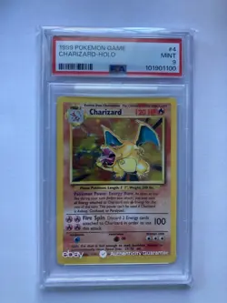 PSA 9 1999 Pokemon Charizard Base Set Unlimited Holo 4/102 MINT - Holy Grail - Image 1
