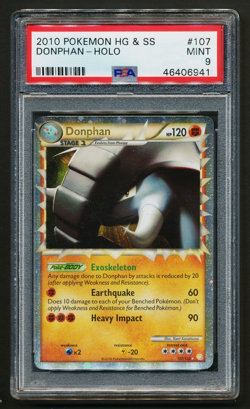 Donphan 107/123 Ultra Rare Holo Pokemon 2010 HeartGold & SoulSilver PSA 9 MINT - Image 1
