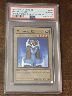 Yu-Gi-Oh! TCG 2002 - Mystical Elf #062 - Unlimited Edition Super Rare PSA 8 NM - Image 1