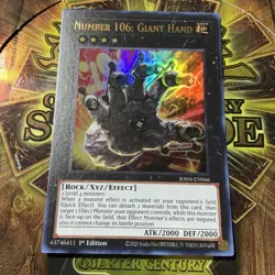 Yugioh Number 106: Giant Hand RA04-EN066 Ultra Rare 1st Edition NM - Image 1