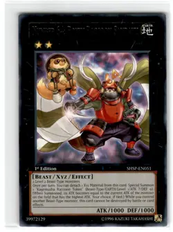 Yu-Gi-Oh! Number 64: Ronin Raccoon Sandayu Rare SHSP-EN051 Moderately Played 1st - Image 1