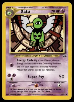 Xatu 52/75 Pokemon Card Neo Discovery Uncommon 70 HP Lightly Played VD - Image 1