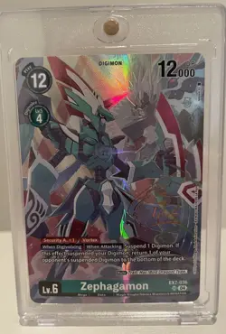 Digimon Card Zephagamon EX7-036 Signed SR Parallel English NM - (Rare Pull) - Image 1