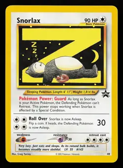 Snorlax 49 WOTC Black Star Promo Pokemon Card - Image 1
