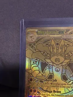 Mega Lucario EX 188/132 Hyper Rare Gold Mega Evolutions Pokemon Card - Image 3