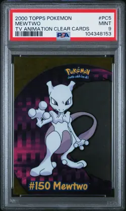 PSA 9 Mint 2000 Topps Pokemon Mewtwo TV Animation Clear Cards #PC5 - Image 1