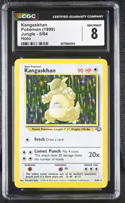 CGC 8 Kangaskhan 1999 Jungle 5/64 Holo Pokemon Card - Image 1