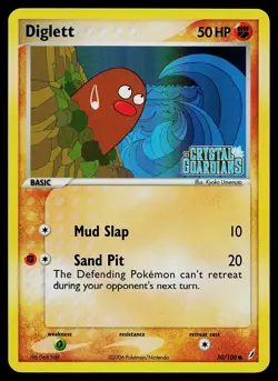 Pokemon Card - Diglett Crystal Guardians Stamped 50/100 Reverse Holo - Image 1