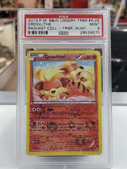 2013 POKEMON B&W GROWLITHE LEGENDARY TREASURES RADIANT COLLECTION PSA MINT 9 - Image 1