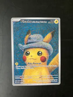 Pokemon Pikachu Black Star Promo SVP085 with Grey Felt Hat (Van Gogh) - Image 2