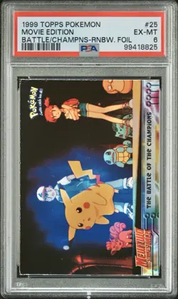 1999 TOPPS POKEMON MOVIE EDITION BATTLE CHAMPIONS #25 RAINBOW FOIL PSA 6 - Image 1