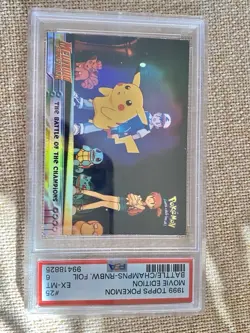 1999 TOPPS POKEMON MOVIE EDITION BATTLE CHAMPIONS #25 RAINBOW FOIL PSA 6 - Image 3