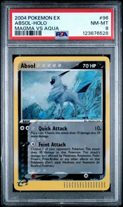 2004 POKEMON EX TEAM MAGMA VS TEAM AQUA #96 ABSOL-HOLO PSA 8 - Image 1