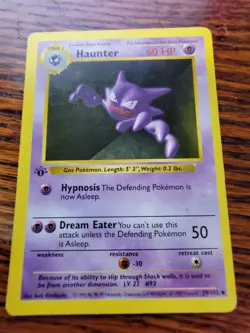 MP Pokemon Card - Haunter 1st Edition Base Set (Shadowless) 29/102 Uncommon - Image 1