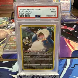 2022 POKEMON SWORD & SHIELD LOST ORIGIN #TG10 FULL ART/SNORLAX PSA 9 - Image 1