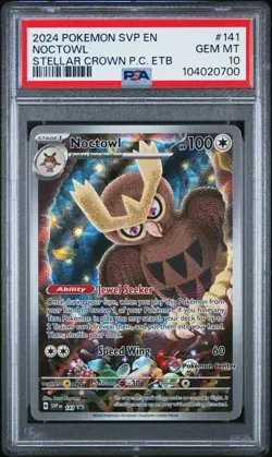 2024 POKEMON SVP EN-SV BLACK STAR PROMO #141 NOCTOWL PSA 10 - Image 1