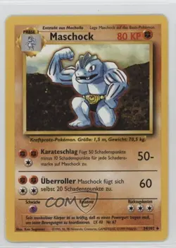 Machoke German Pokemon Base Set #34 1999 - Image 1