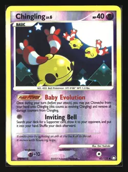 Pokemon CHINGLING 42/123 Reverse Holo (2007 Mysterious Treasures) LP/Light Play - Image 1