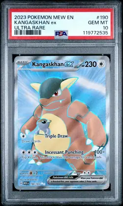 2023 POKEMON MEW EN-151 ULTRA RARE #190 KANGASKHAN EX PSA 10 - Image 1