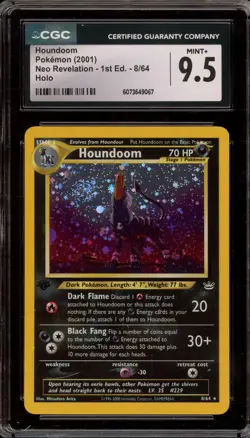 Pokemon Houndoom Neo Revelation 1st Edition DOUBLE HOLO ERROR #8 CGC 9.5 - Image 1
