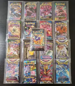 Complete Sword & Shield 17 Booster Packs Collection 1 Of Every Pokemon All Sets - Image 1