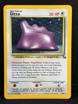 1999 Pokemon TCG Ditto #3/62 Fossil Holographic Rare Wizards Era Vintage LP !!!! - Image 1