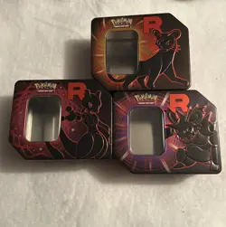 Pokemon Destined Rivals Complete Tin Set Lot of 3 Mewtwo Persian Nidoking Empty - Image 1