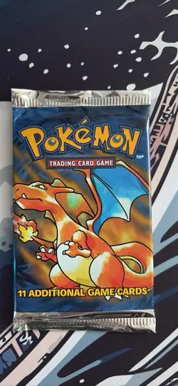 Pokemon Wizards of the Coast Base Set Unlimited Booster Pack Sealed- Charizard - Image 1