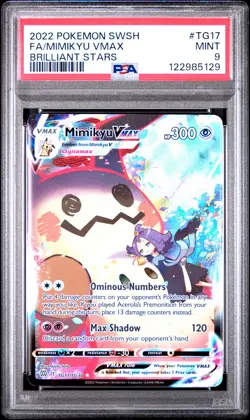 2022 POKEMON SWORD & SHIELD BRILLIANT STARS #TG17 FULL ART/MIMIKYU VMAX PSA 9 - Image 1